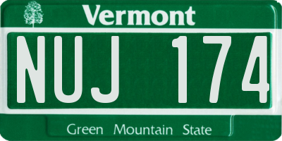 VT license plate NUJ174