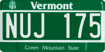 VT license plate NUJ175