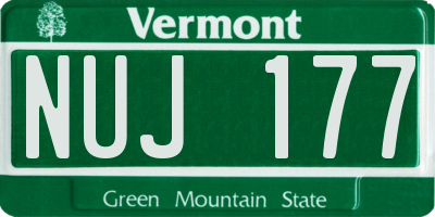 VT license plate NUJ177
