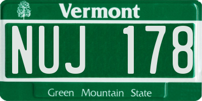 VT license plate NUJ178