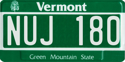 VT license plate NUJ180
