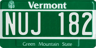 VT license plate NUJ182