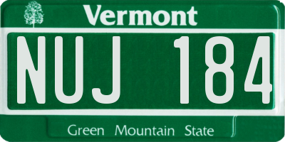 VT license plate NUJ184