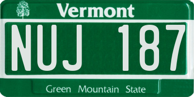 VT license plate NUJ187