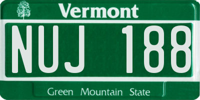 VT license plate NUJ188
