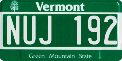 VT license plate NUJ192