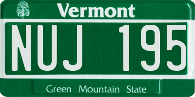 VT license plate NUJ195