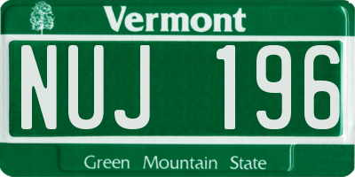 VT license plate NUJ196