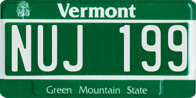 VT license plate NUJ199