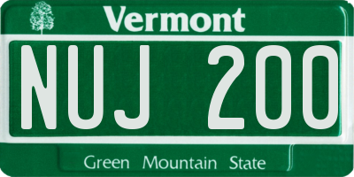 VT license plate NUJ200