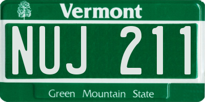 VT license plate NUJ211