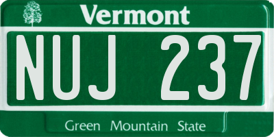 VT license plate NUJ237
