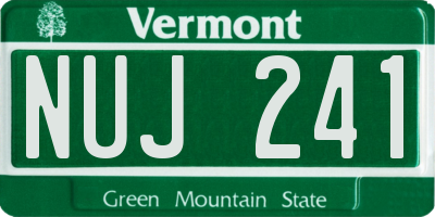 VT license plate NUJ241