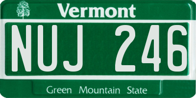 VT license plate NUJ246