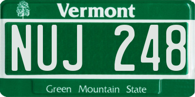 VT license plate NUJ248