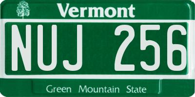 VT license plate NUJ256