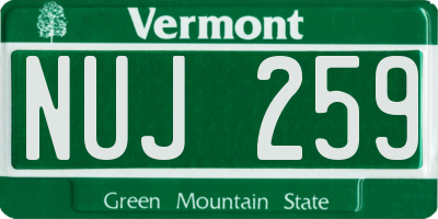 VT license plate NUJ259