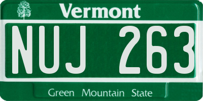 VT license plate NUJ263