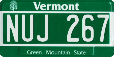 VT license plate NUJ267