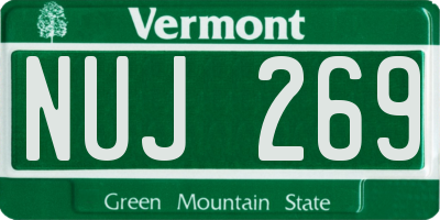 VT license plate NUJ269