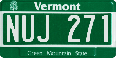VT license plate NUJ271