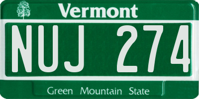 VT license plate NUJ274