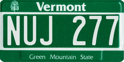 VT license plate NUJ277
