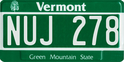 VT license plate NUJ278