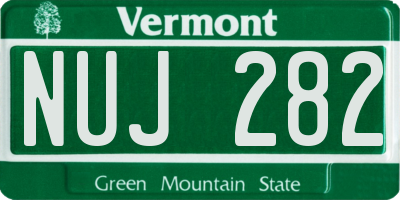 VT license plate NUJ282
