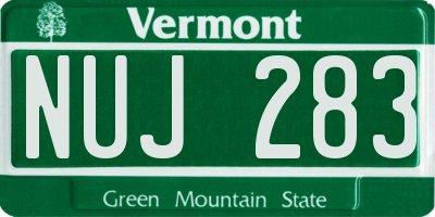 VT license plate NUJ283