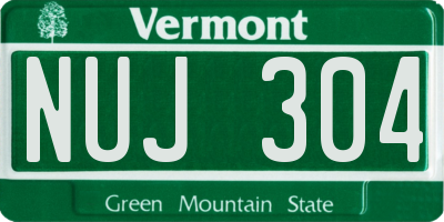 VT license plate NUJ304