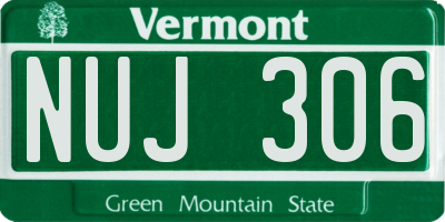VT license plate NUJ306