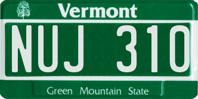 VT license plate NUJ310