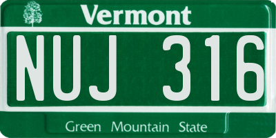 VT license plate NUJ316