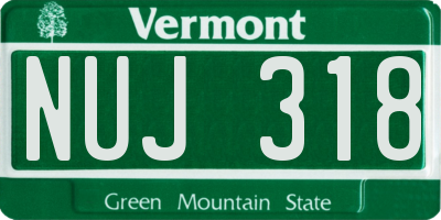 VT license plate NUJ318