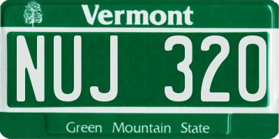 VT license plate NUJ320