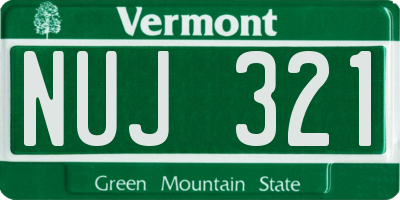 VT license plate NUJ321