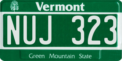 VT license plate NUJ323