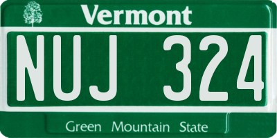 VT license plate NUJ324