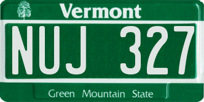VT license plate NUJ327