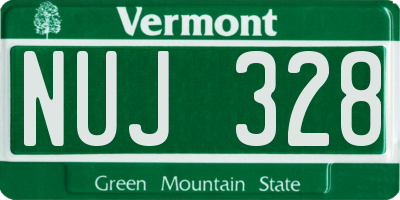 VT license plate NUJ328