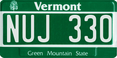 VT license plate NUJ330