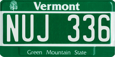 VT license plate NUJ336