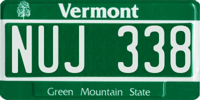 VT license plate NUJ338