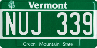 VT license plate NUJ339