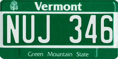 VT license plate NUJ346
