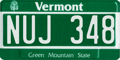 VT license plate NUJ348