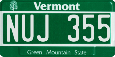 VT license plate NUJ355