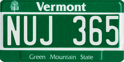 VT license plate NUJ365