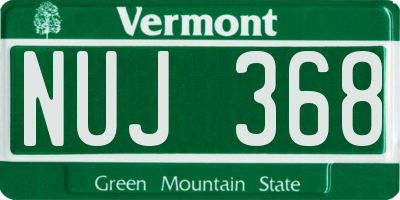 VT license plate NUJ368